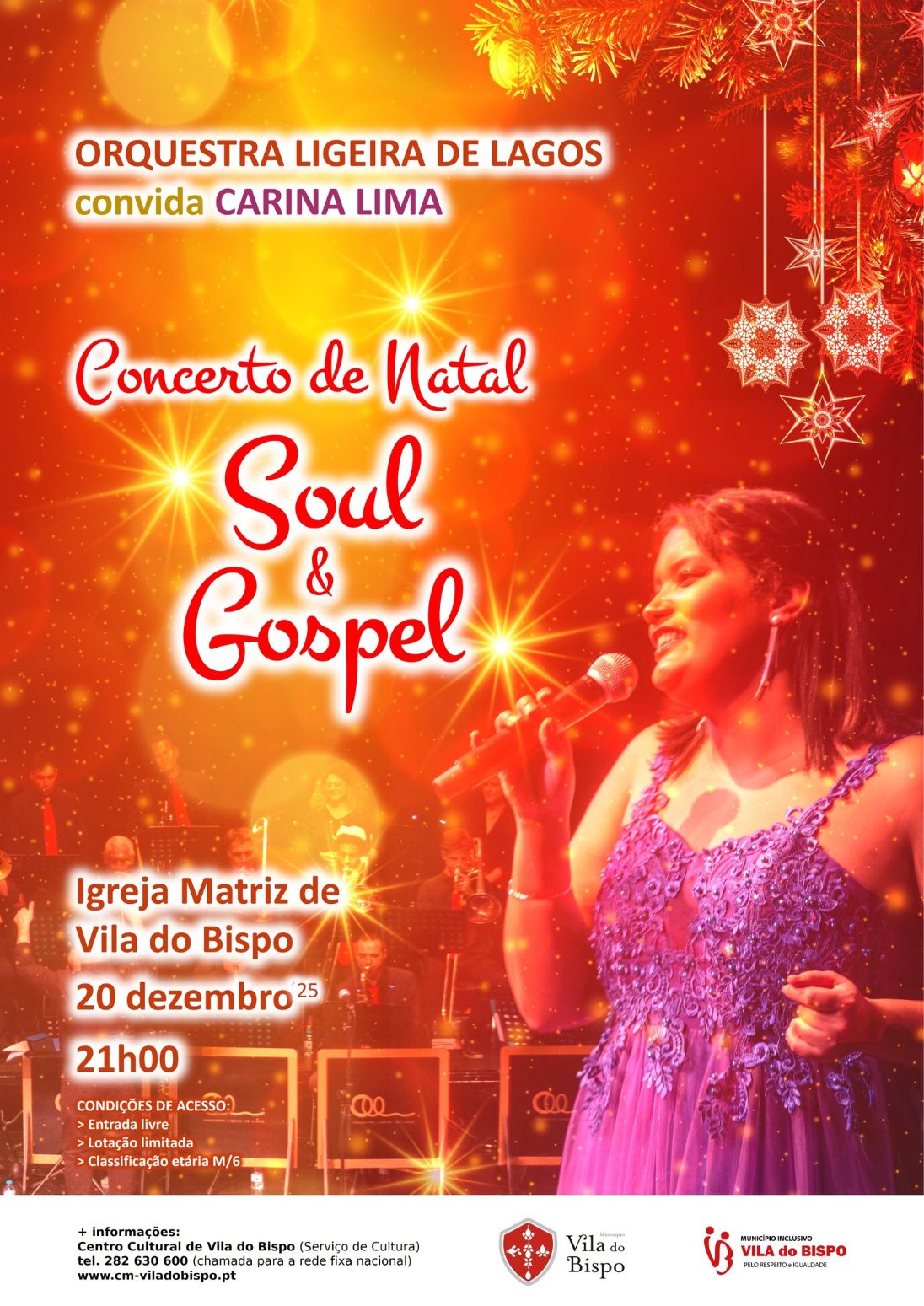 Orquestra Ligeira de Lagos e Carina Lima juntam-se para o Concerto de Natal Soul & Gospel na Igreja Matriz de Vila do Bispo