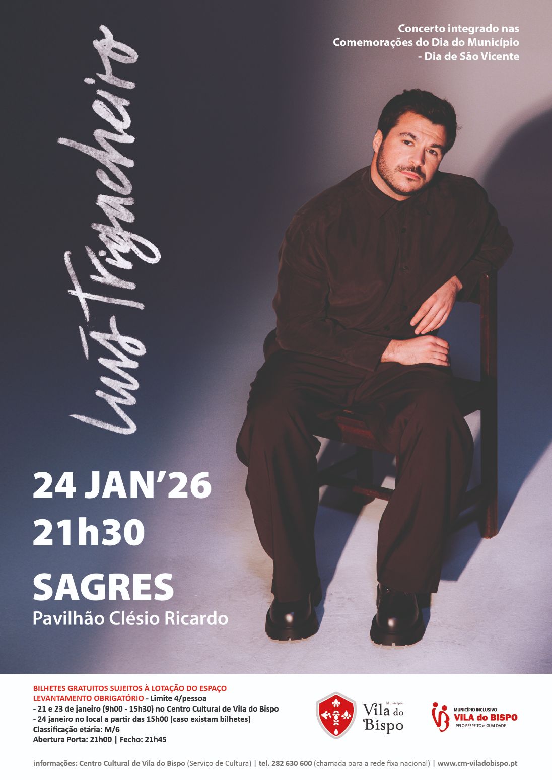 Sagres recebe espetáculo de Luís Trigacheiro