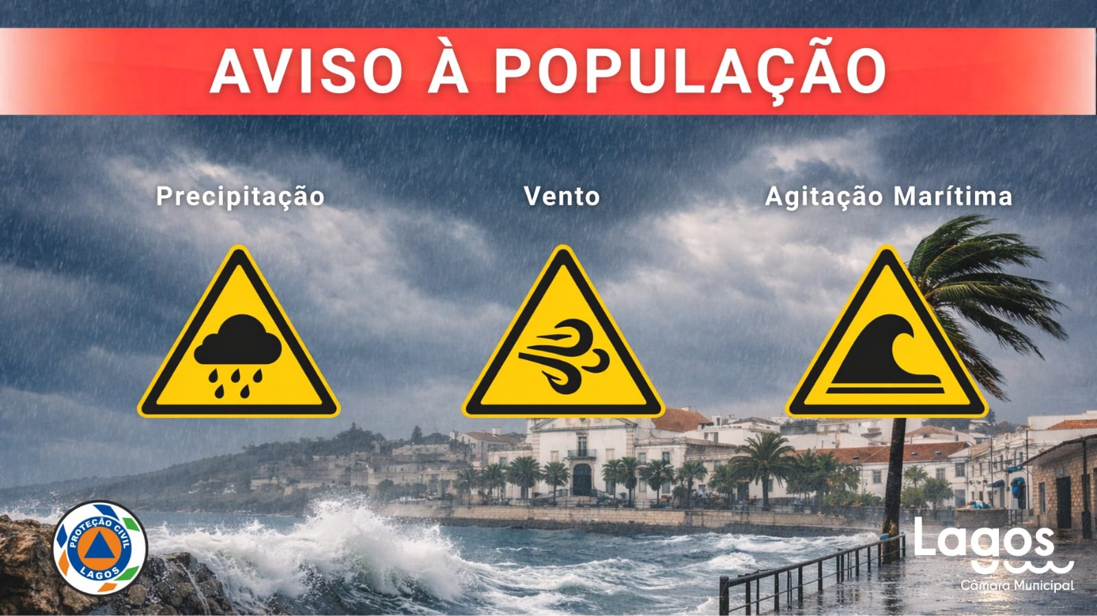 Aviso à população – 6, 7 e 8 de Fevereiro - Prolongamento das condições adversas