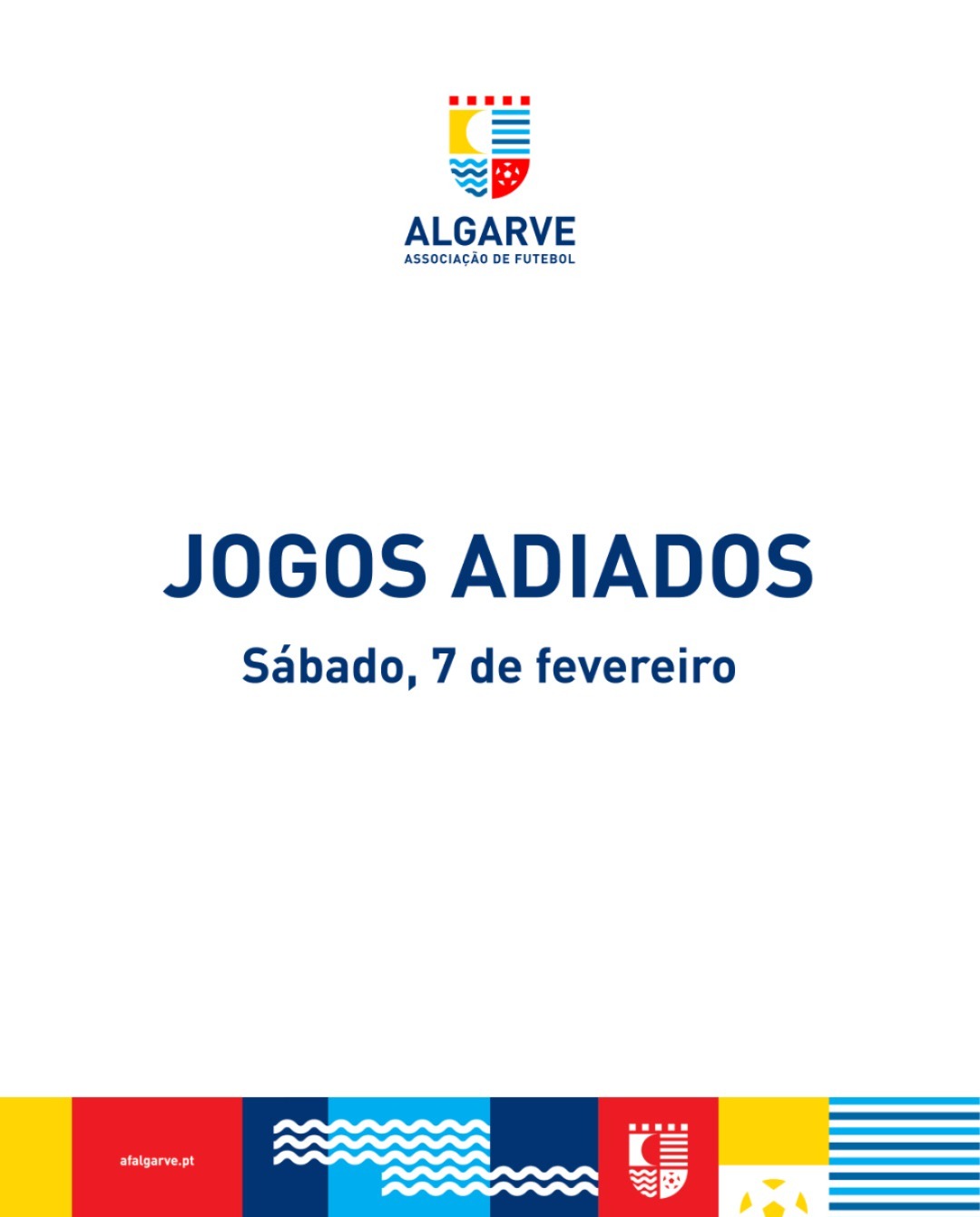 Associação de Futebol do Algarve: Jogos de sábado adiados devido aos avisos meteorológicos