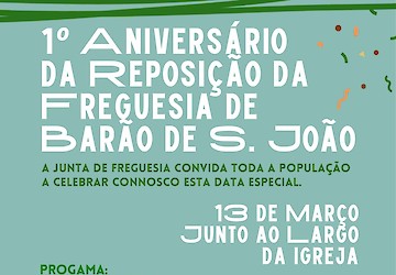 1º Aniversário da Reposição da Freguesia de Barão de S. João