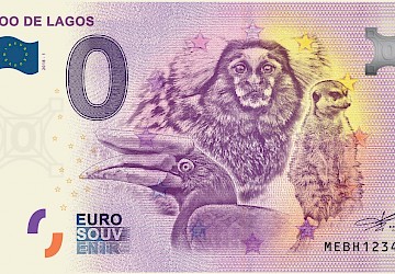 Notas de zero euros para recordação com imagens típicas de Portugal  à venda no ZOO DE LAGOS