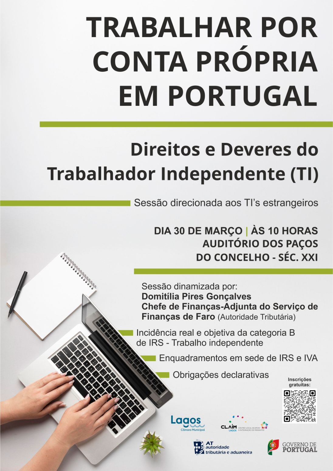 Sessão Informativa “Trabalhar por Conta Própria em Portugal: Direitos e Deveres do Trabalhador Independente”