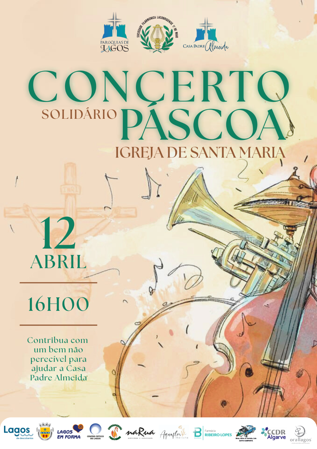Concerto de Páscoa Solidário 2026 da Banda da Sociedade Filarmónica Lacobrigense 1º de Maio, , na Igreja de Santa Maria, em Lagos