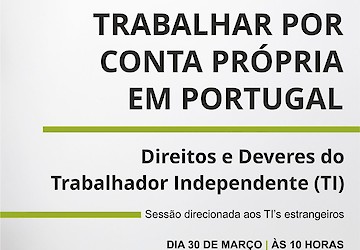 Câmara Municipal de Lagos acolhe Sessão Informativa “Trabalhar por Conta Própria em Portugal e Deveres do Trabalhador Independente”