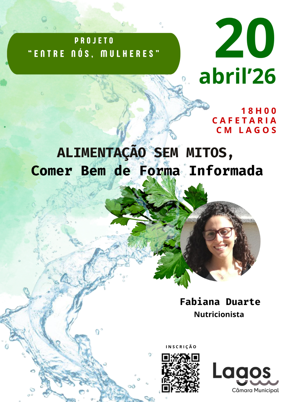 8.ª Sessão do projeto "Entre Nós, Mulheres" - Alimentação sem mitos, comer bem de forma informada