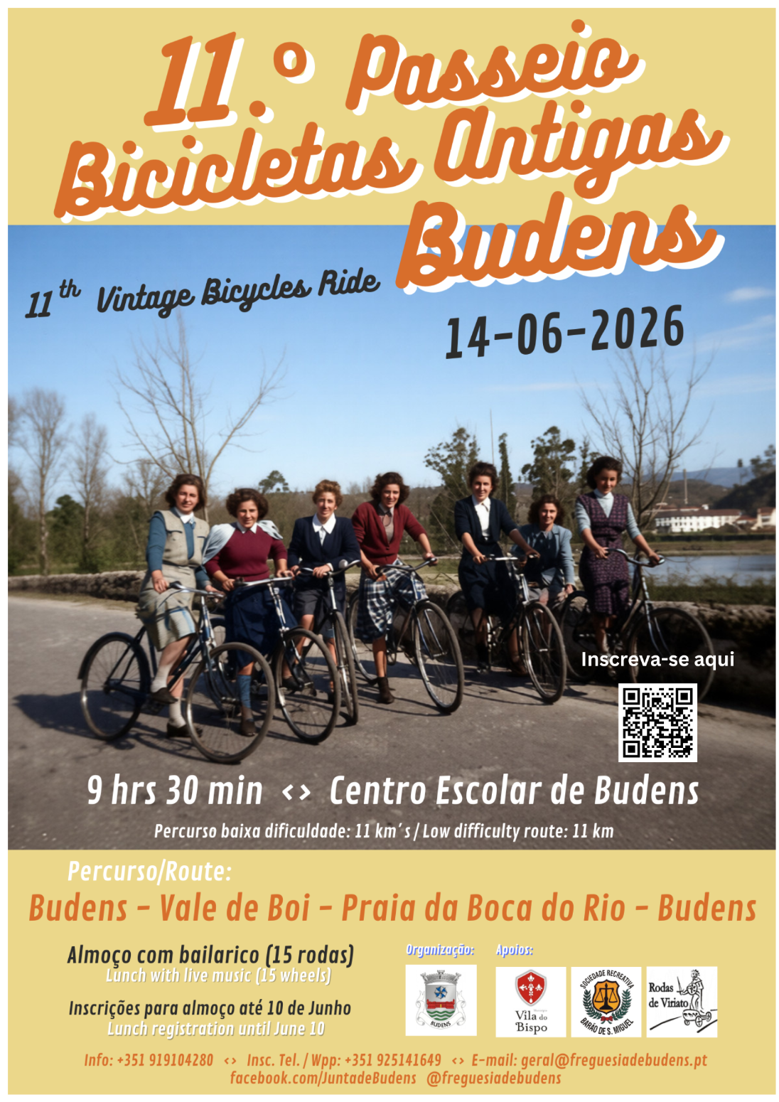 Budens recebe o 11º Passeio de Bicicletas Antigas no próximo dia 14 de junho