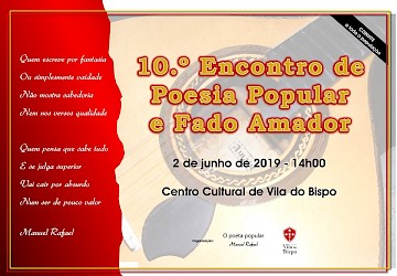 10.º Encontro de Poesia Popular e Fado Amador no Centro Cultural de Vila do Bispo