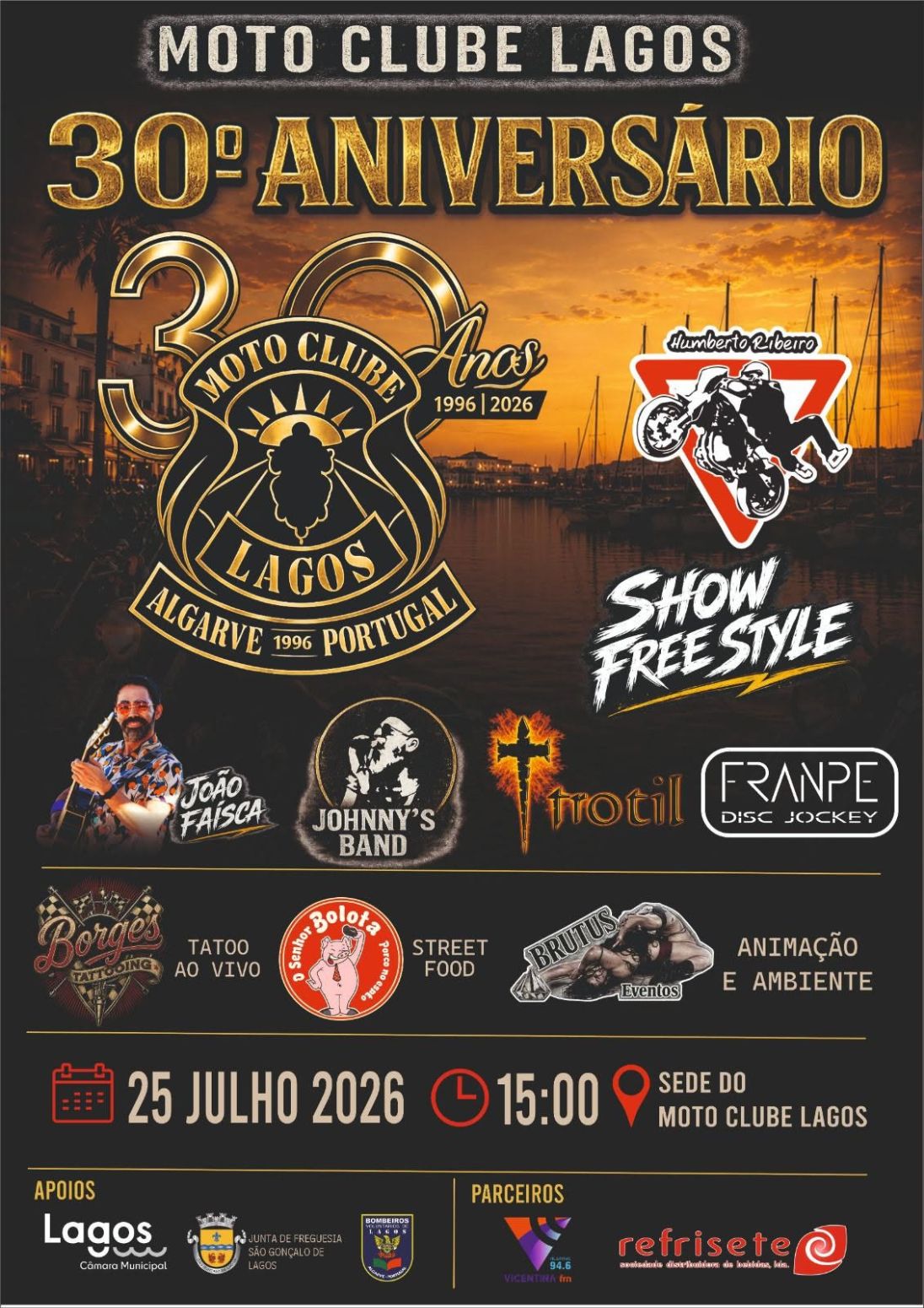 Festa do 30.º Aniversário do Moto Clube de Lagos promete um dia de muita música, animação e espírito motard