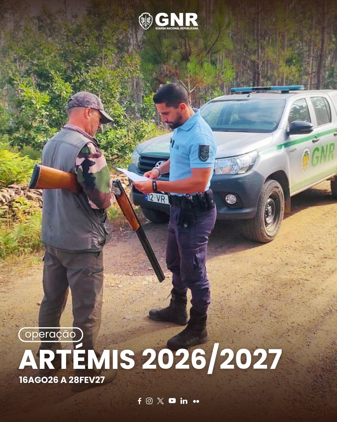Operação “Artémis 2026/2027”- Fiscalização ao exercício da caça