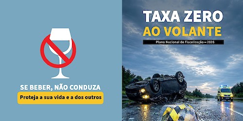 ANSR, GNR e PSP lançam campanha de segurança rodoviária para prevenção da condução sob o efeito do álcool