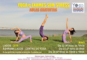 “Yoga e Exames sem Stress” arranca dia 22 de Maio no Áshrama Lagos-Centro do Yoga e na Escola Poeta António Aleixo (Portimão)