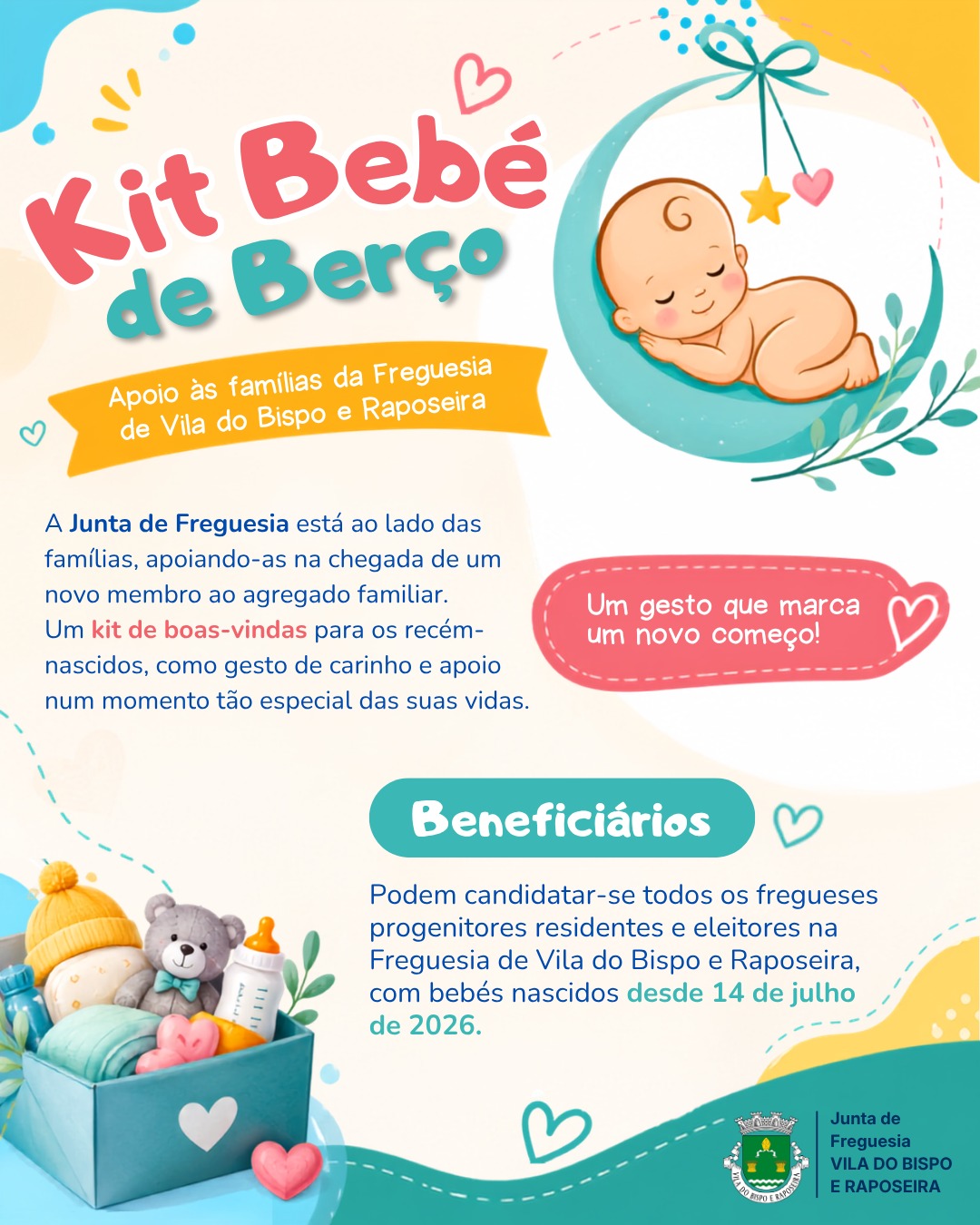 Bem Nascer na Freguesia de Vila do Bispo e Raposeira/ Kit Bebé de Berço