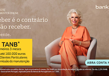 Bankinter aumenta para 3% a remuneração da conta à ordem para novos clientes e Lili Caneças torna a escolha evidente