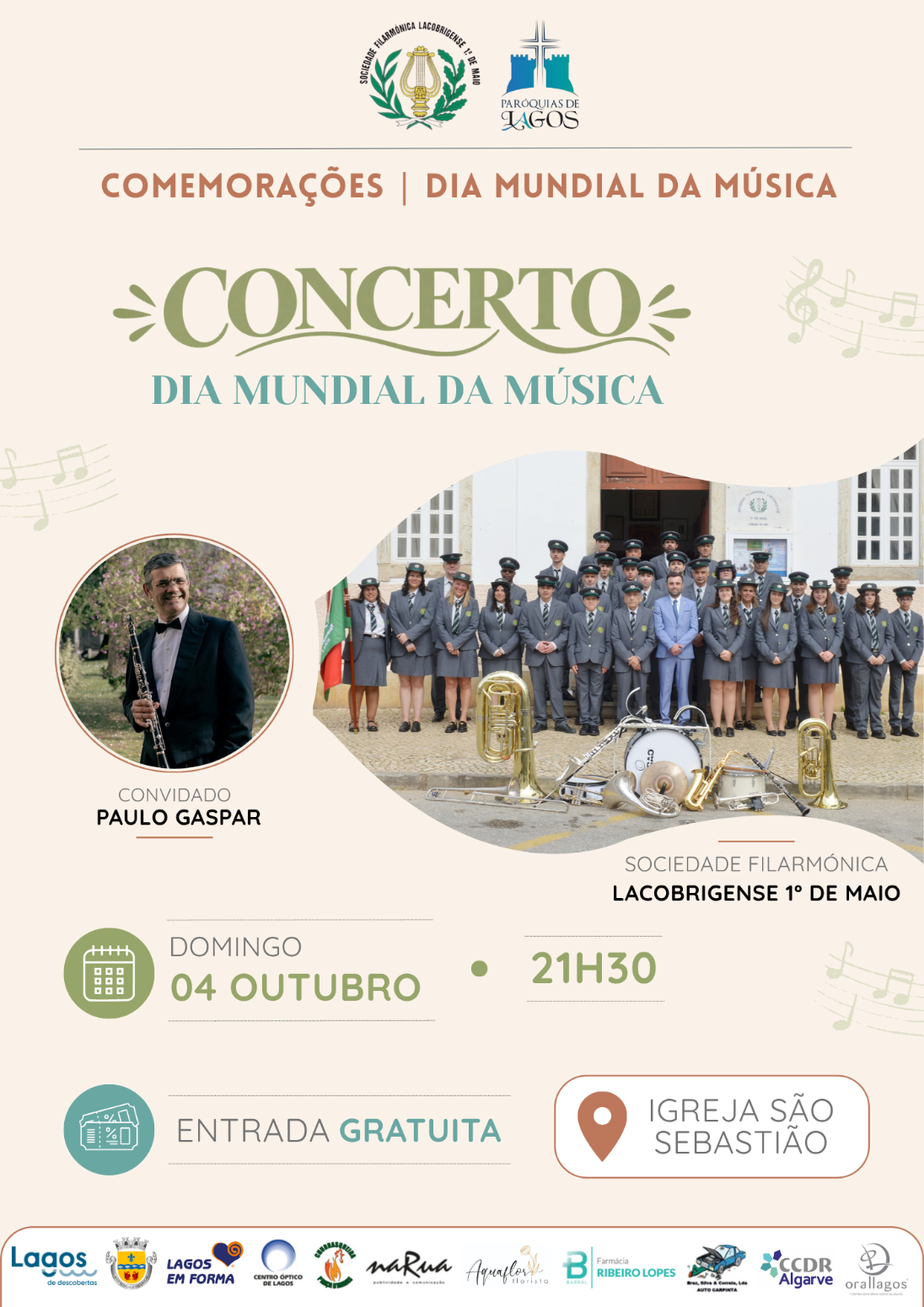 Sociedade Filarmónica Lacobrigense 1º de Maio celebra Dia Mundial da Música com concerto em Lagos