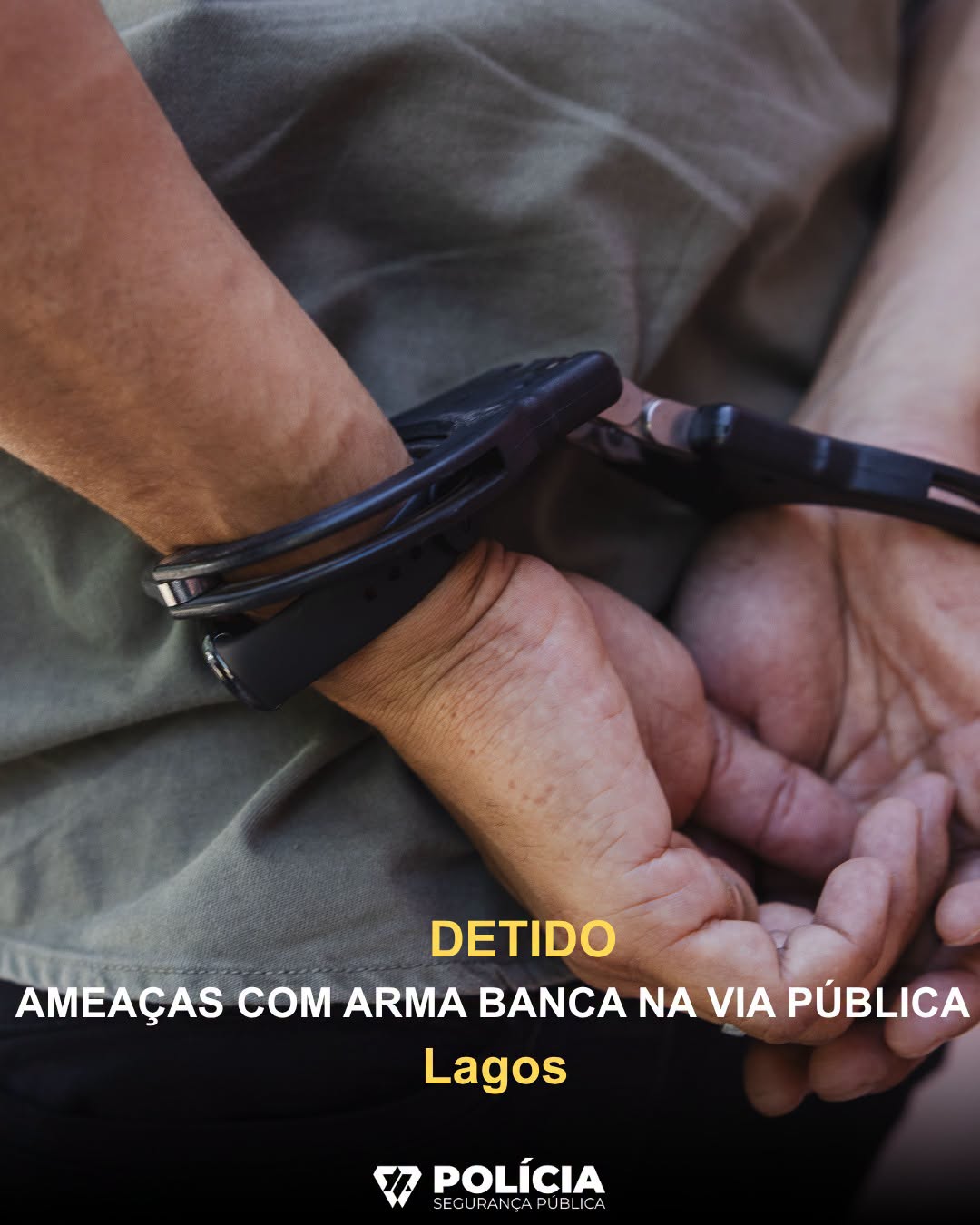 PSP de Lagos deteve homem por ameaças com arma branca na via pública