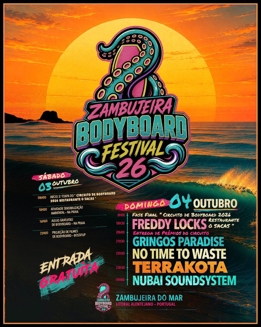 Zambujeira Bodyboard Festival regressa a 3 e 4 de Outubro