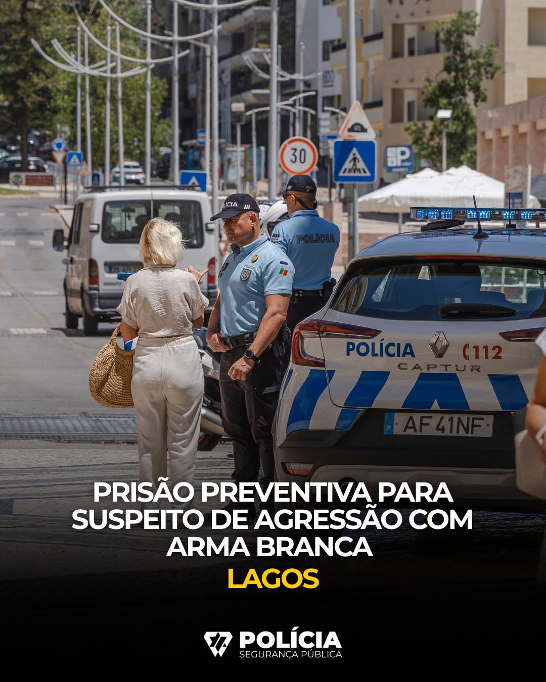 PSP de Lagos | Prisão preventiva para suspeito de agressão com arma branca