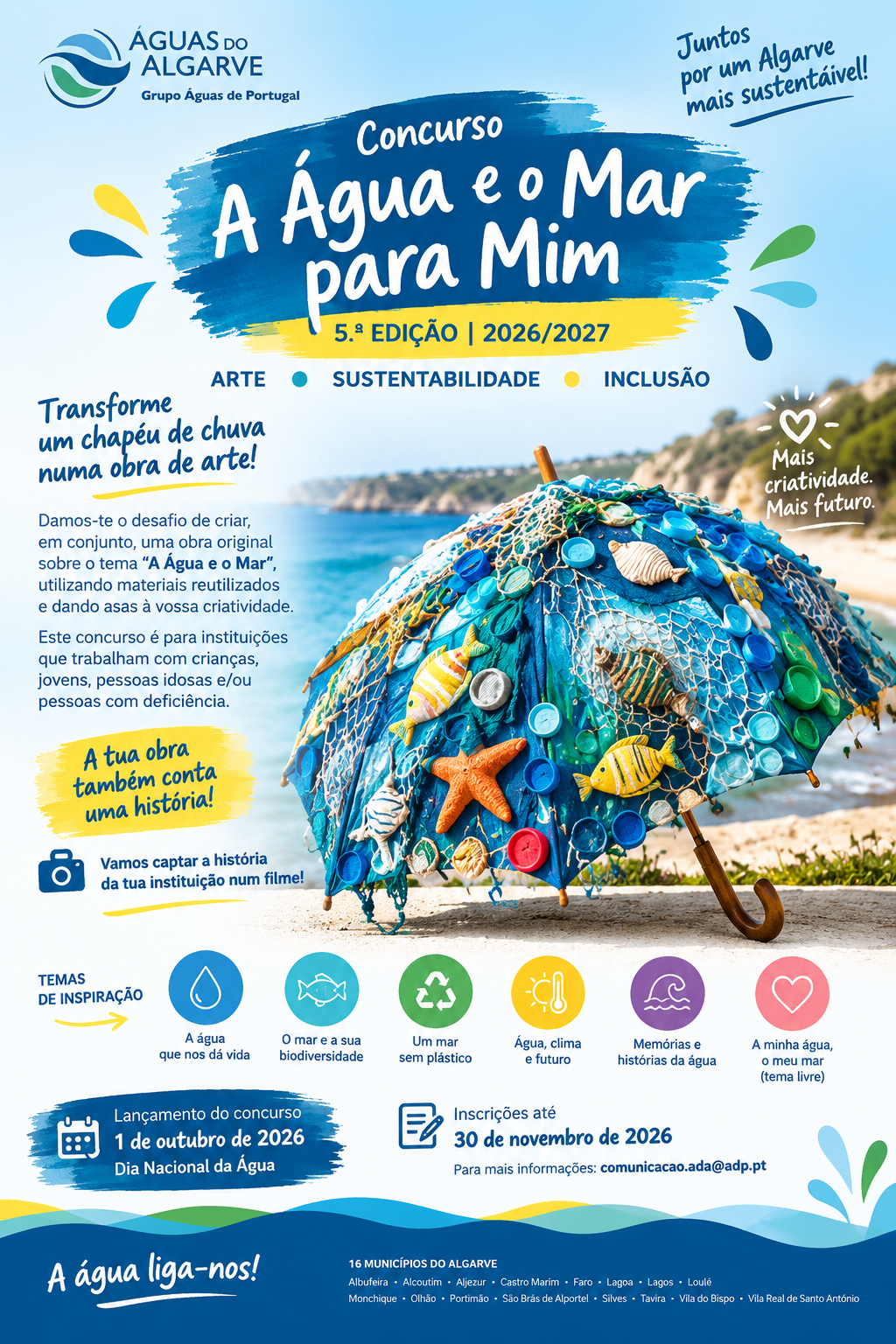 Águas do Algarve lança 5.ª edição do concurso “A Água e o Mar para Mim” e reforça compromisso com a inclusão social e a sustentabilidade