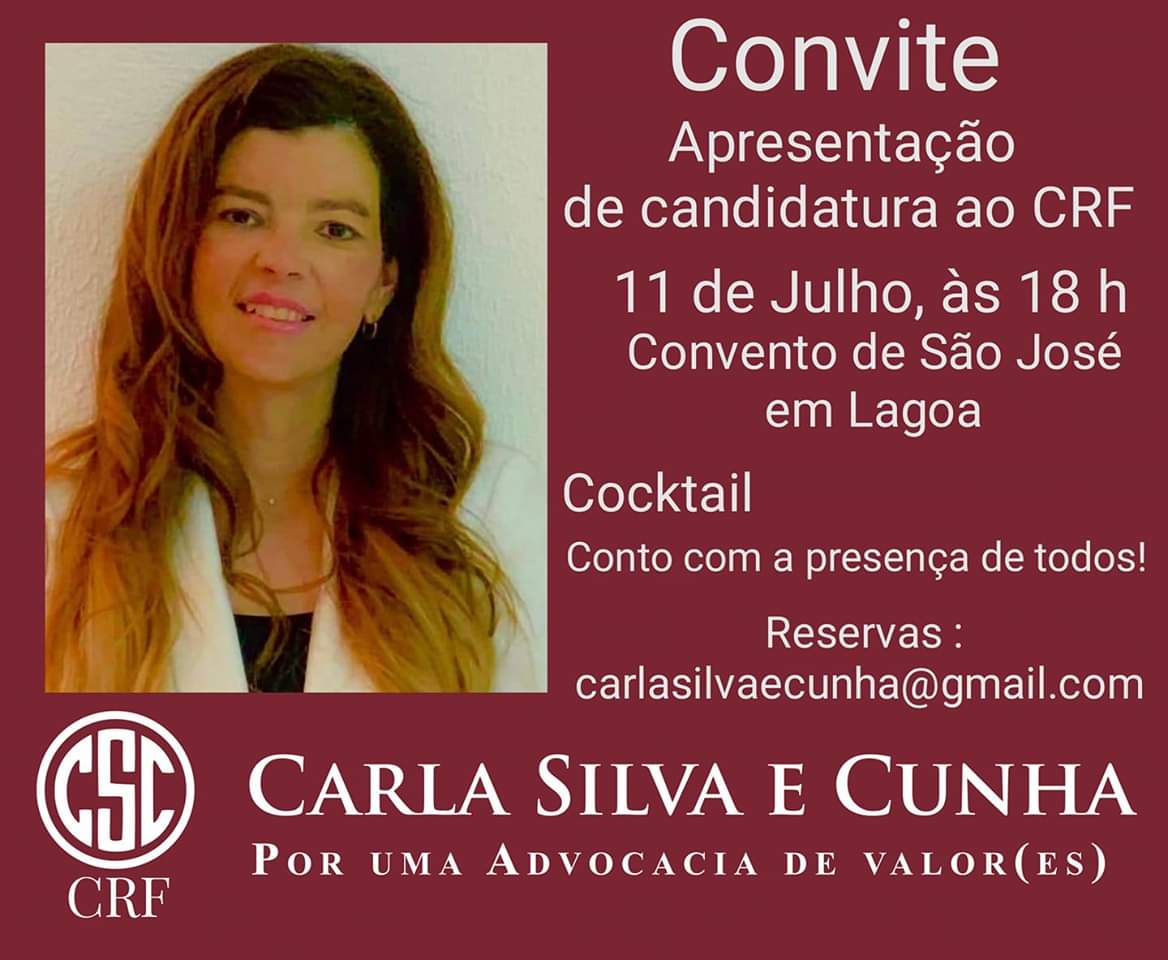 Carla Silva e Cunha, Advogada, com escritório em Portimão vai, apresentar candidatura ao Conselho Regional de Faro da Ordem dos Advogados