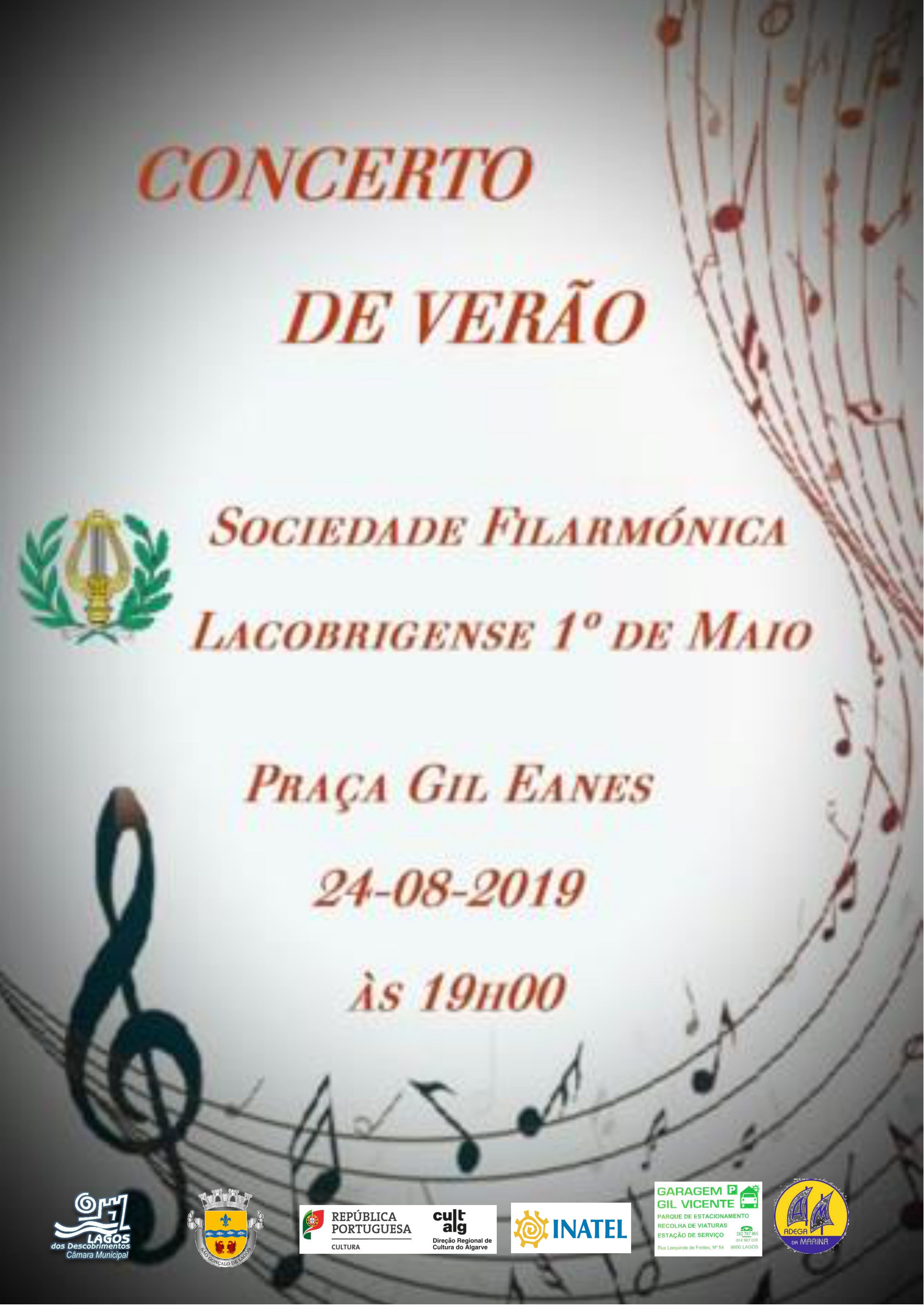 Concerto de Verão da Banda Filarmónica Lacobrigense 1º de Maio na Praça Gil Eanes