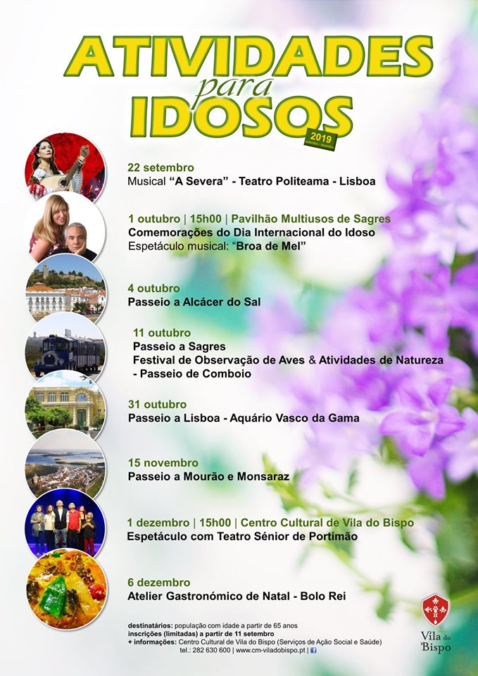 Actividades para Idosos 2019 no Concelho de Vila do Bispo