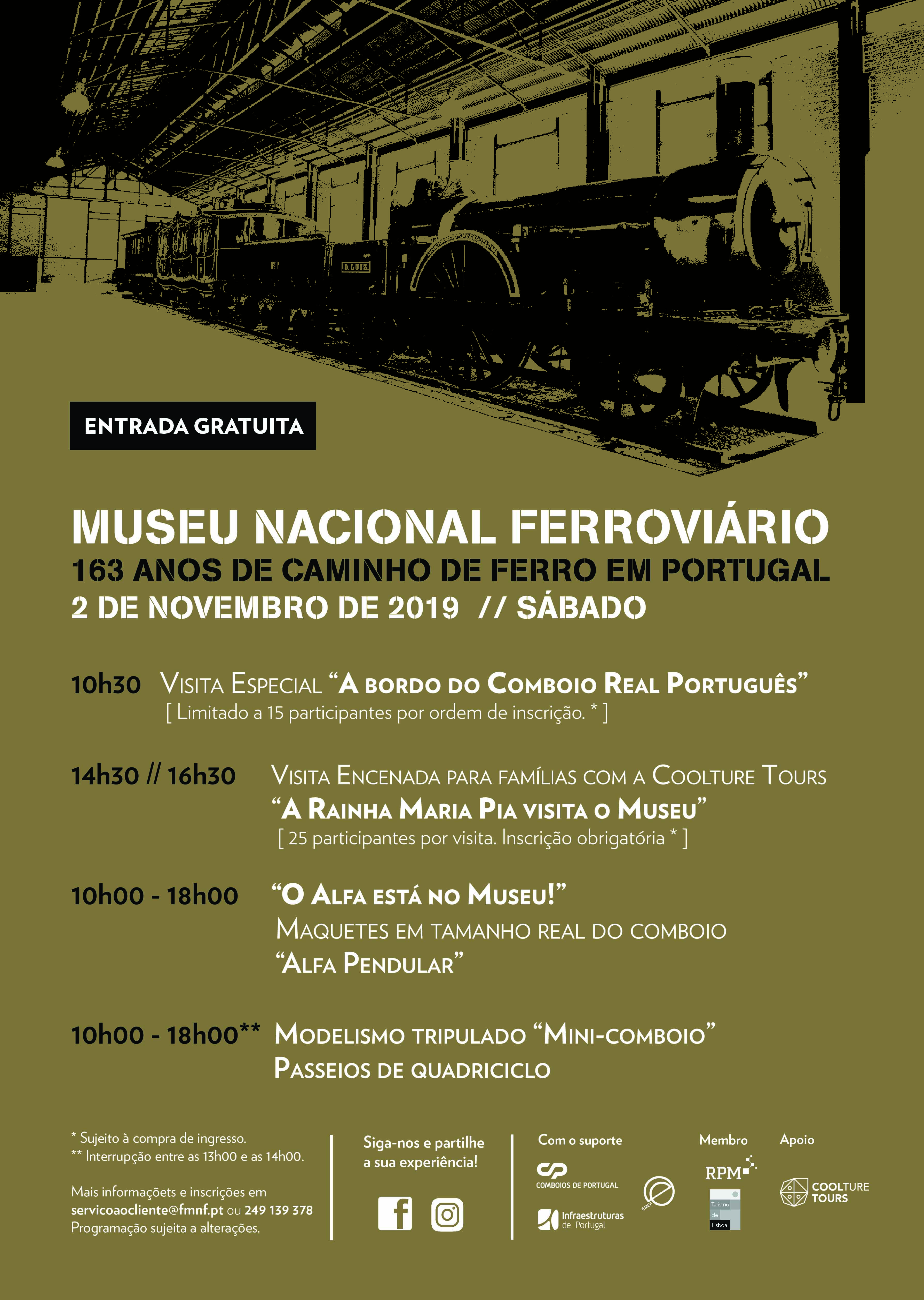 Museu Nacional Ferroviário celebra o Aniversário do Caminho de Ferro em Portugal com Programação Especial