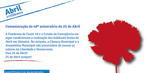 Odemira assinala de forma simbólica o 46º aniversário do 25 de Abril