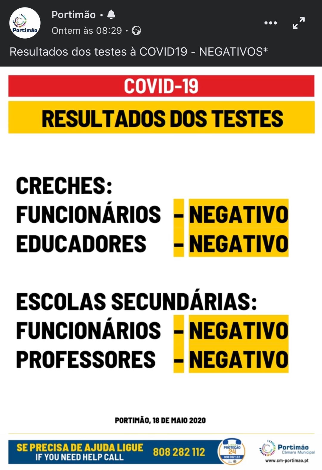 PSD de Portimão lamenta erro grave prestado pelo Município sobre «Testes COVID-19» à comunidade escolar