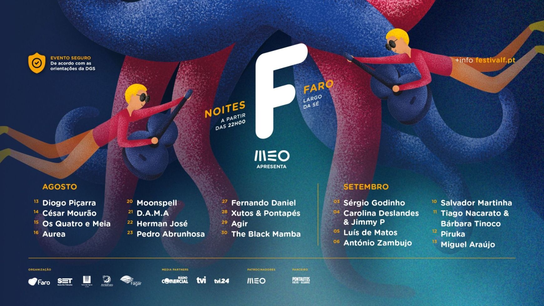 NOITES F celebram o FESTIVAL F de 13 de Agosto a 13 de Setembro, em Faro