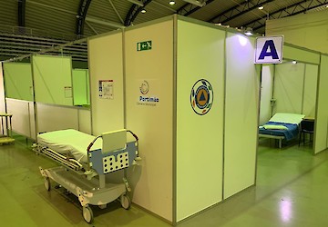 Hospital de Campanha instalado no Portimão Arena pronto a receber doentes com Covid