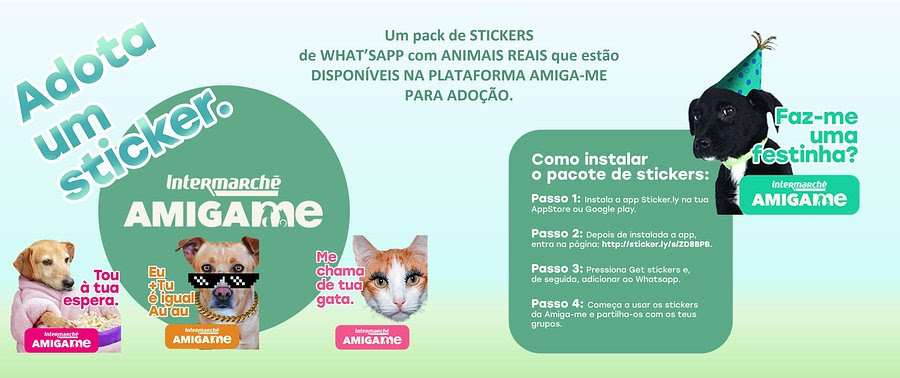 Campanha solidária do Intermaché promove adopção de animais através de stickers no WhatsApp