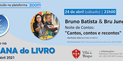 Vila do Bispo: Sessão online "Cantos, contos e recontos" com Bruno Batista & Bru Junça