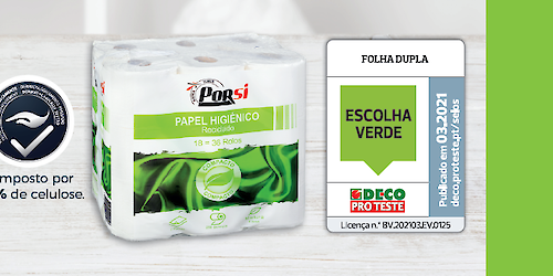 Papel higiénico reciclado PorSi do Intermarché é a "Escolha Verde" da DECO Proteste