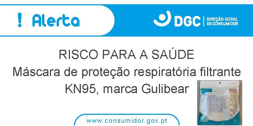 Máscaras de protecção respiratória filtrante KN95 da Gulibear consideradas inseguras pelo RAPEX