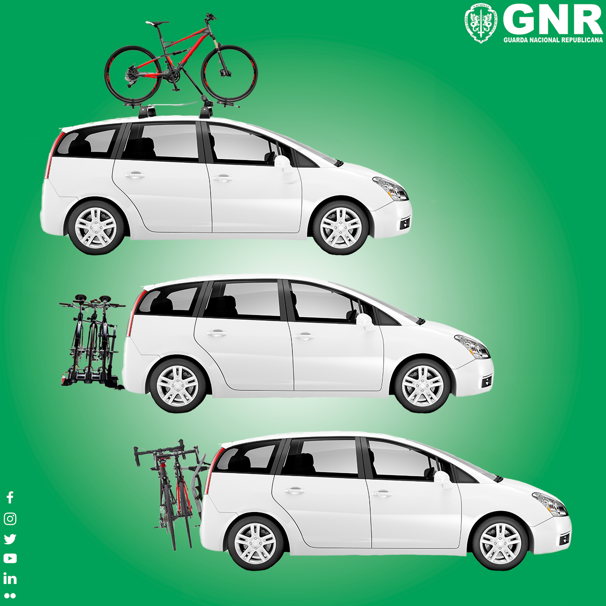 Sabe como transportar a sua bicicleta em automóveis ligeiros de caixa fechada? A GNR esclarece