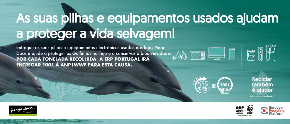 Recolha de resíduos eletrónicos e pilhas usadas ajuda na preservação dos golfinhos no Tejo