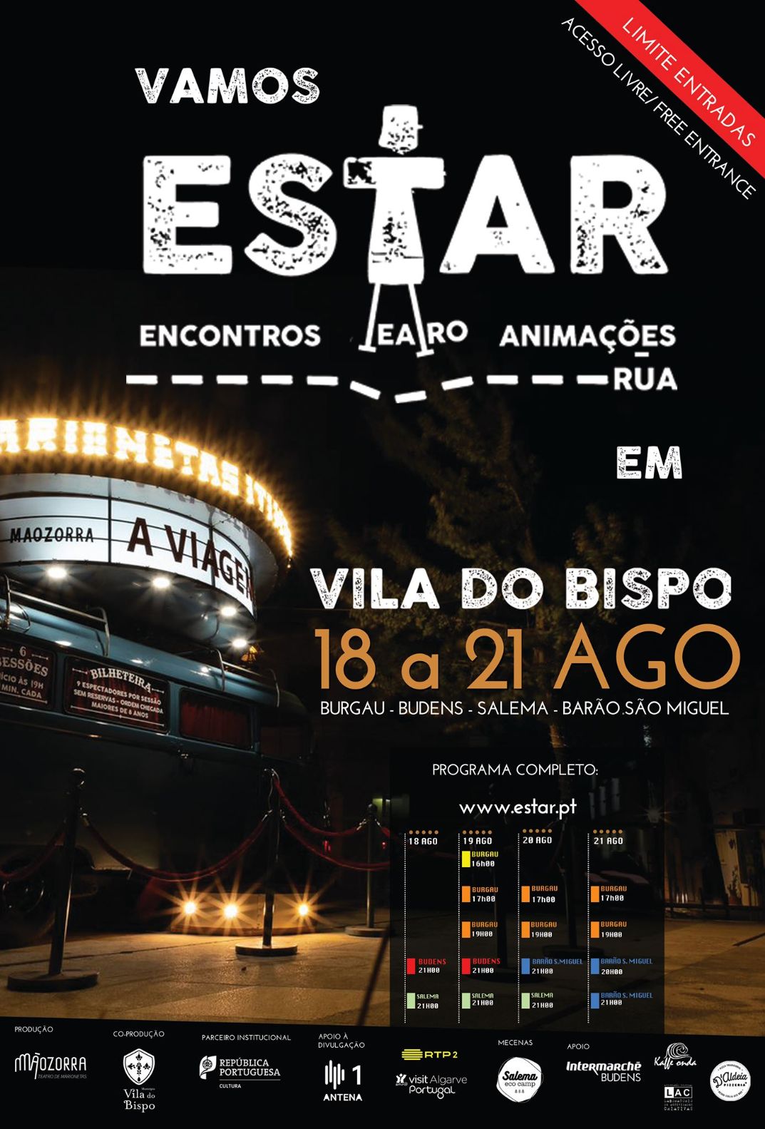 Vila do Bispo: Já é conhecida a programação do Festival ESTAR  – Encontros de Teatro e Animação de Rua