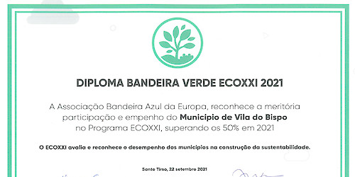 Município de Vila do Bispo recebe galardão Bandeira Verde ECOXXI