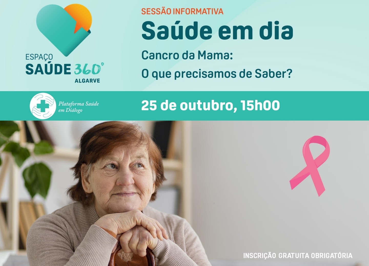 Cancro da Mama é o tema da próxima sessão informativa promovida pelo  Espaço Saúde 360º Algarve