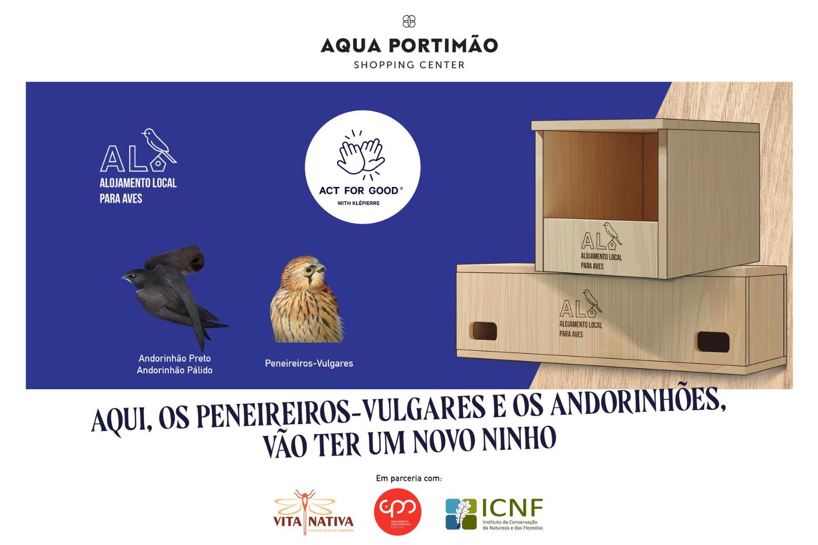 AQUA Portimão promove a fixação de aves em meios urbanos e torna-se Alojamento Local para Aves