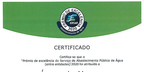 A Águas do Algarve recebeu Prémio de Excelência do Serviço Público de Abastecimento de Água e 2 selos de qualidade atribuídos pela ERSAR