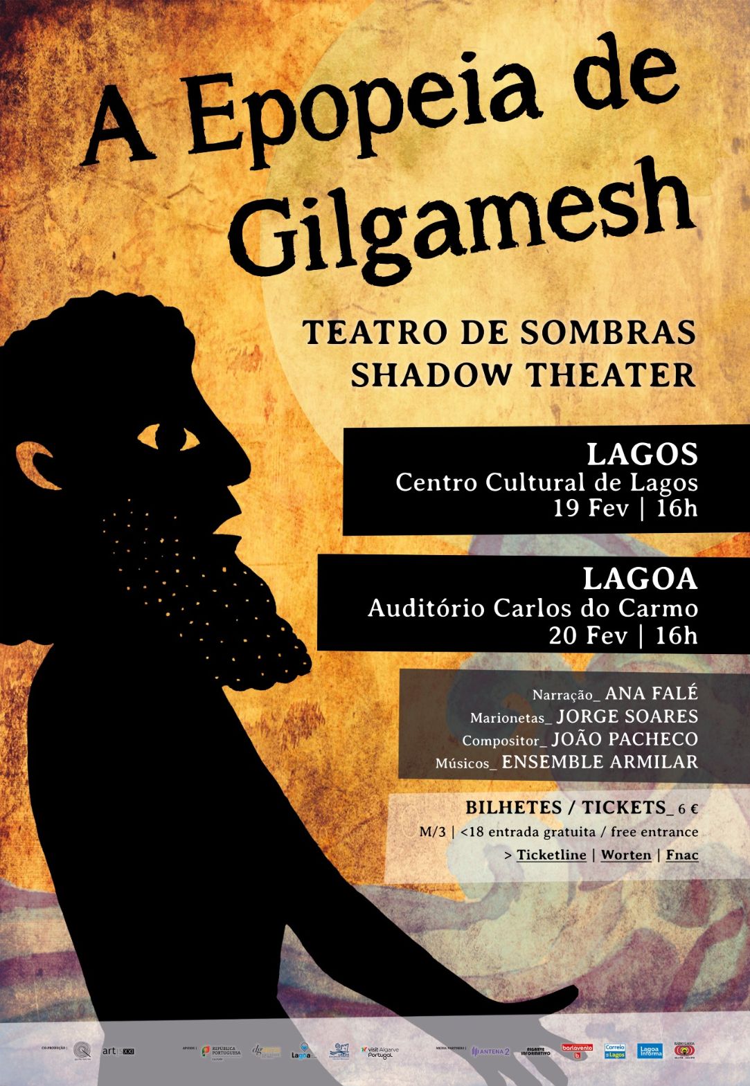 A Epopeia de Gilgamesh, Teatro de Marionetas de Sombras sobe ao palco em Lagoa e Lagos