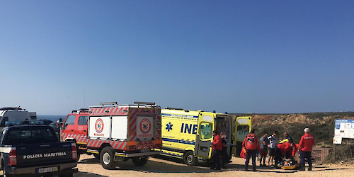 Auxiliado homem em dificuldades na praia do Beliche em Sagres